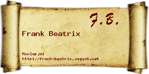 Frank Beatrix névjegykártya